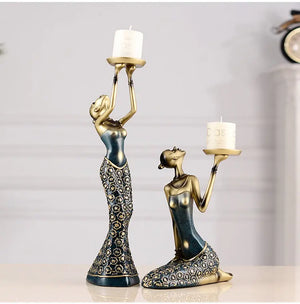 Golden Lady Candle Holders freeshipping - Decorfaure