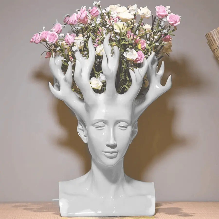 Antra Head Flower Vase freeshipping - Decorfaure