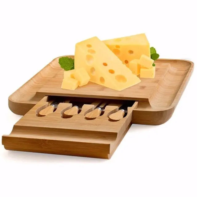 Bamboo Cheese Board with Cutlery freeshipping - Decorfaure