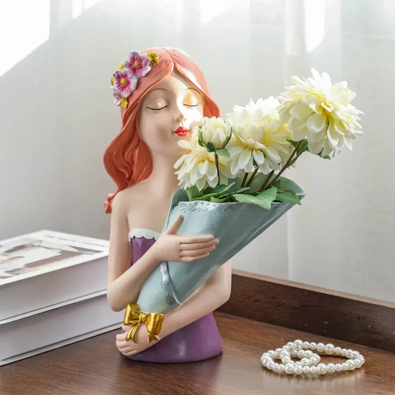 Bouquet Girl Sculpture freeshipping - Decorfaure
