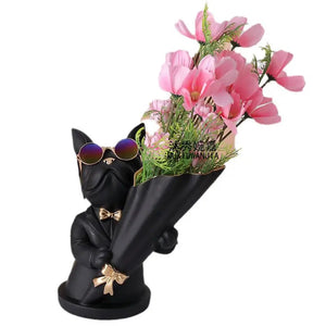 Bulldog Flower Vase