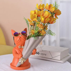 Bulldog Flower Vase