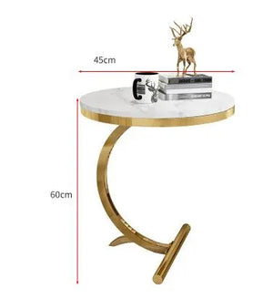 Curve Marble and Brass Side Table freeshipping - Decorfaure