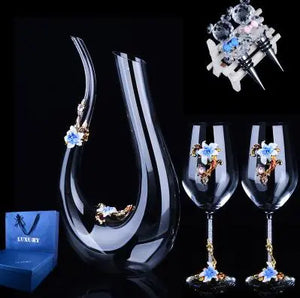 European Designed Crystal Glass Goblet and Decanter freeshipping - Decorfaure