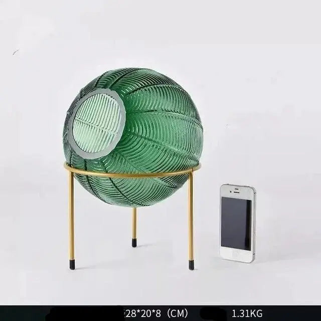 Glass Vase with Metal Base freeshipping - Decorfaure