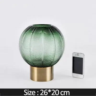 Glass Vase with Metal Base freeshipping - Decorfaure