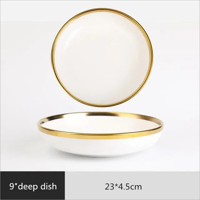 Gold Rim Dinnerware freeshipping - Decorfaure