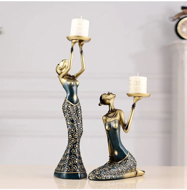 Golden Lady Candle Holders freeshipping - Decorfaure