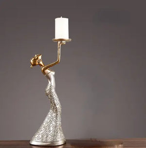Golden Lady Candle Holders Decorfaure