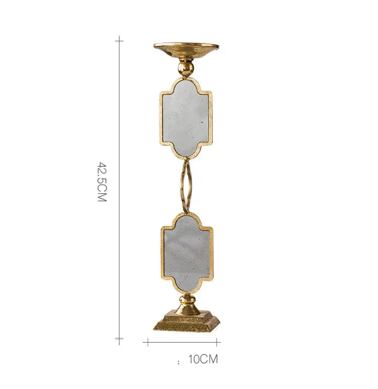 Golden Mirror Brass Candlestick - Set of 2 freeshipping - Decorfaure