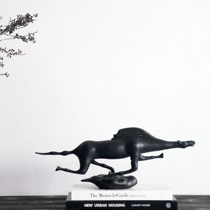 Black Horse Sculpture Decorfaure