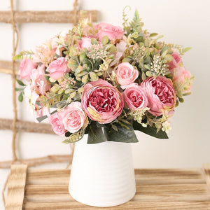 Faux Silk Roses Bouquet Decorfaure