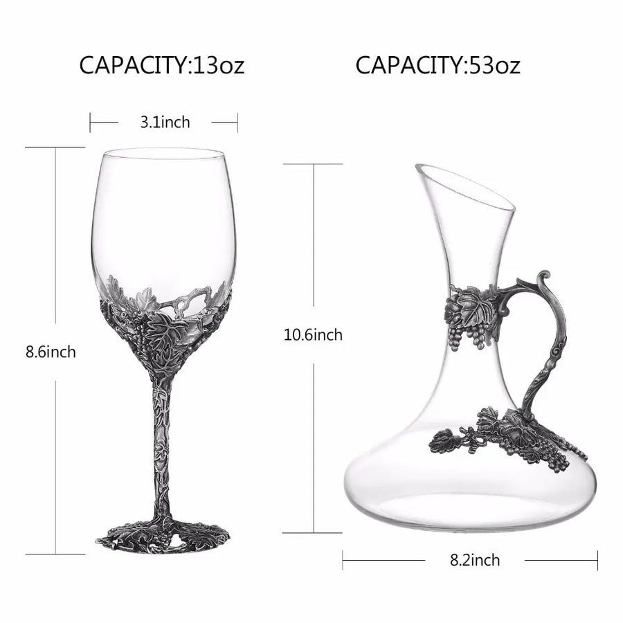 Hand Blown Crystal Glassware & Decanter freeshipping - Decorfaure