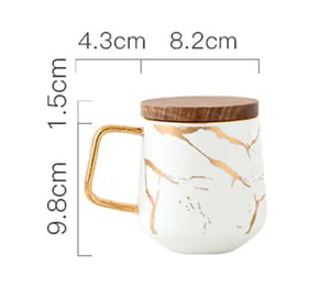 Marble Pattern Coffee Mug With Gold Inlay freeshipping - Decorfaure