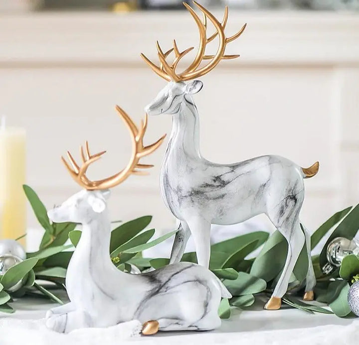 Marble Pattern Reindeer Figurines freeshipping - Decorfaure