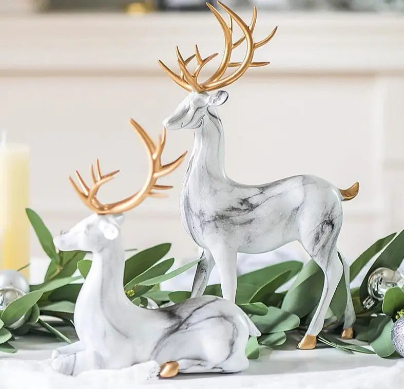 Marble Pattern Reindeer Figurines freeshipping - Decorfaure