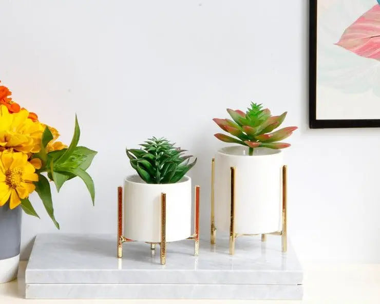 Minimalist Flower Planter with Metal Stand freeshipping - Decorfaure
