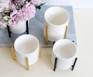 Minimalist Flower Planter with Metal Stand freeshipping - Decorfaure