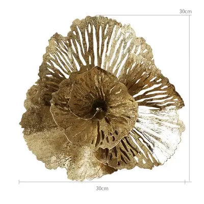 Modern Wrought Iron 3D Gold Flower freeshipping - Decorfaure