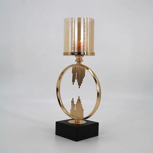 Ring Metal & Glass Candle Holder freeshipping - Decorfaure