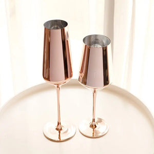 Rose Gold Champagne Flutes freeshipping - Decorfaure