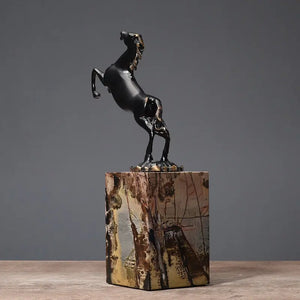 Running Horse Marble & Metal Statue freeshipping - Decorfaure