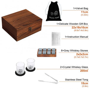 Whiskey Glasses Set With Chilling Stones