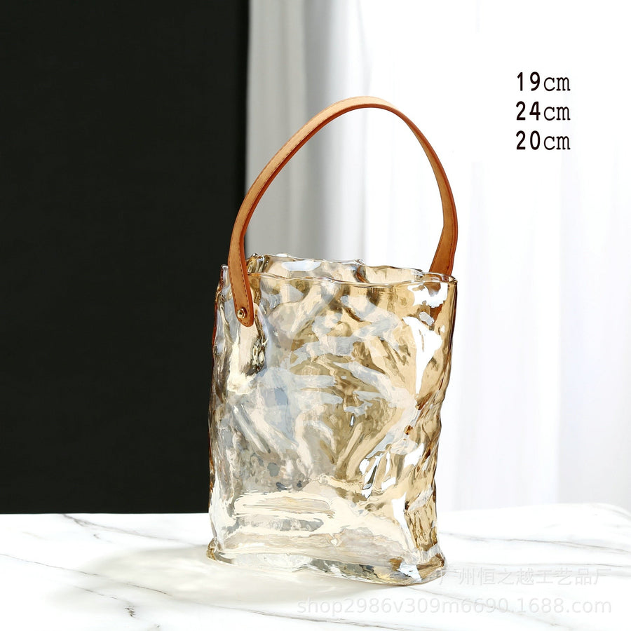 Glass Hand Bag Vase Decorfaure