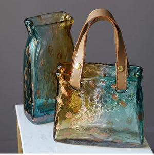 Glass Hand Bag Vase Decorfaure