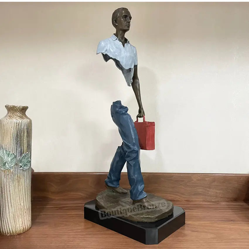 Travelling Man Statue By Bruno Catalano freeshipping - Decorfaure