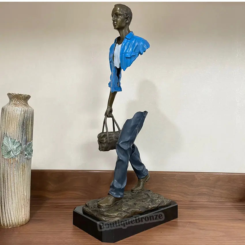 Travelling Man Statue By Bruno Catalano freeshipping - Decorfaure