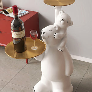 Polar Bear Statue Table Decorfaure