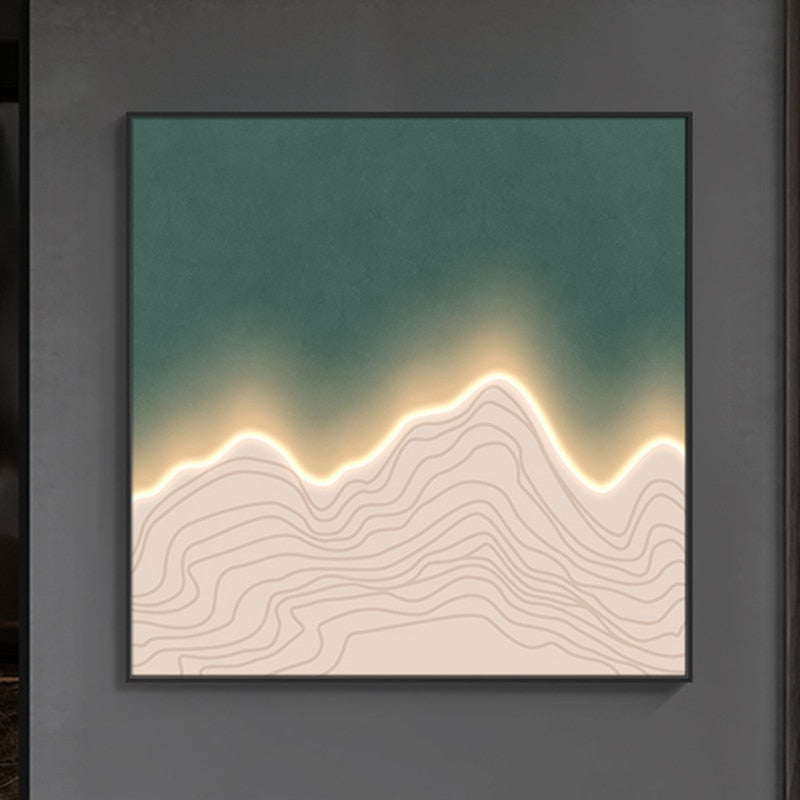 Waves Framed LED Wall Art Decorfaure
