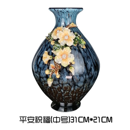 European Glass Vase Decorfaure