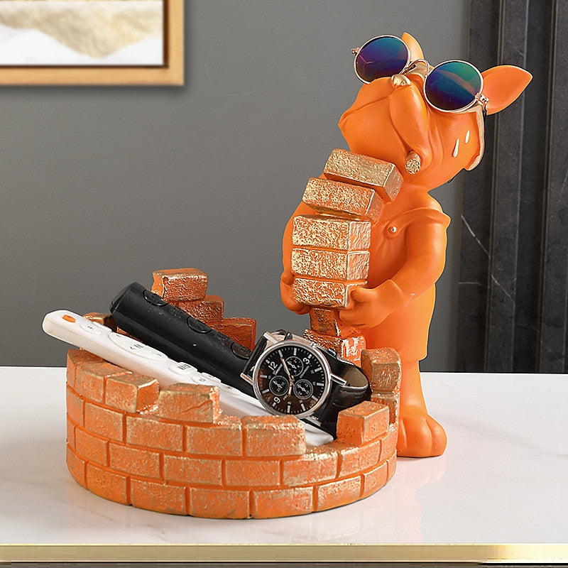 Bulldog Brickie Sculpture Decorfaure