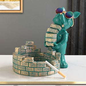 Bulldog Brickie Sculpture Decorfaure